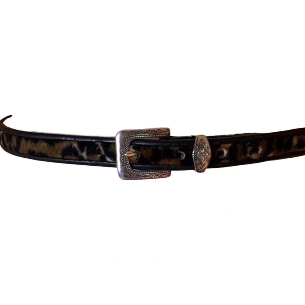 Brighton faux fur animal print belt Size Medium